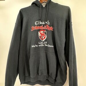 VTG School of Rock 2018 Movie Memorabilia Black Graphic Hoodie Mens Large Gildan